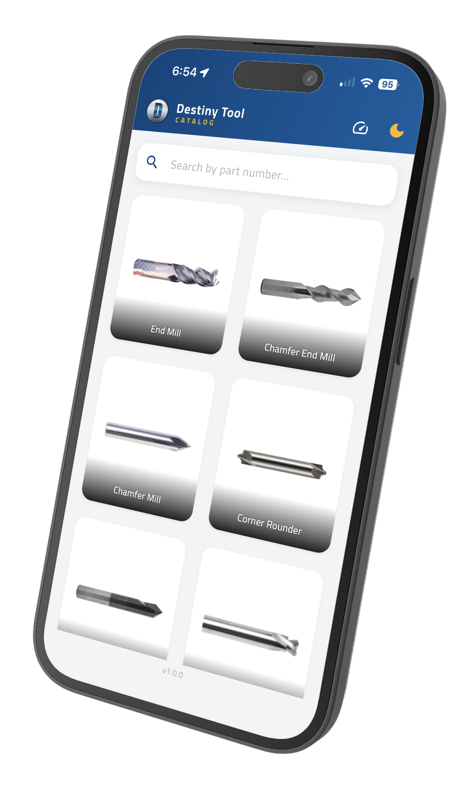 Destiny Tool Catalog app on iPhone